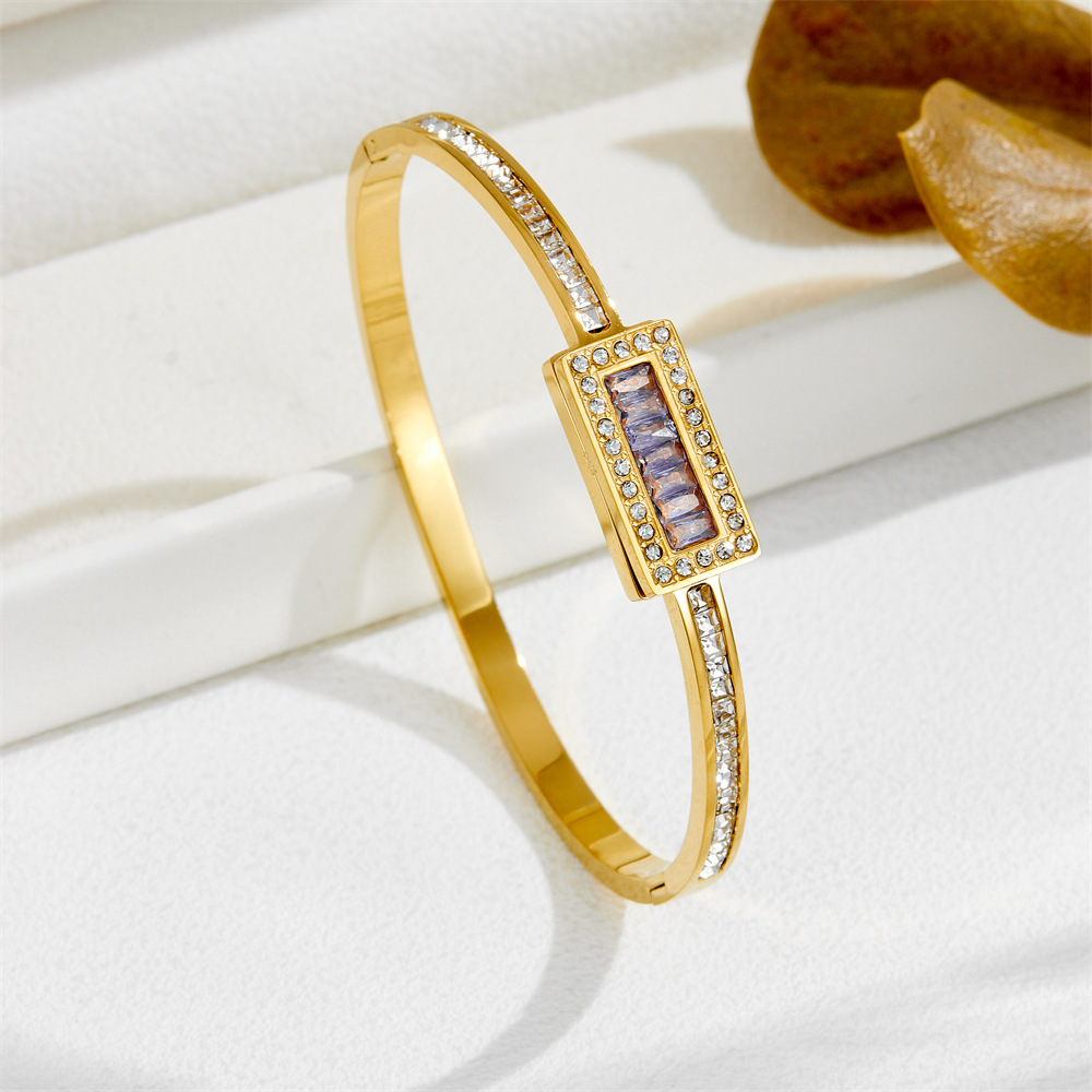 purple zircon gold bracelet