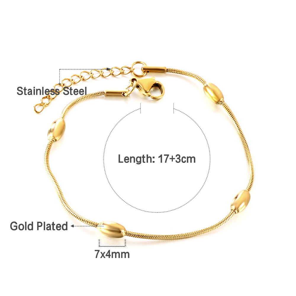 stainless steel 4 oval accessories bracelet