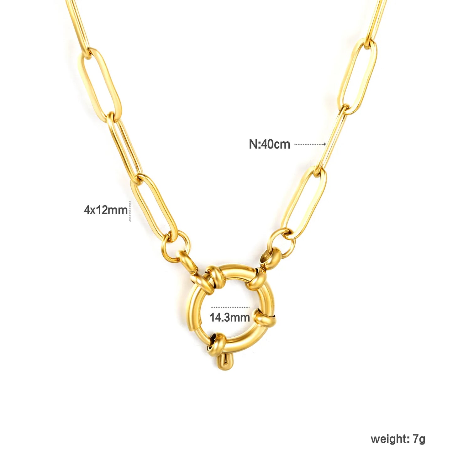 18k gold plated stainless steel chain necklace