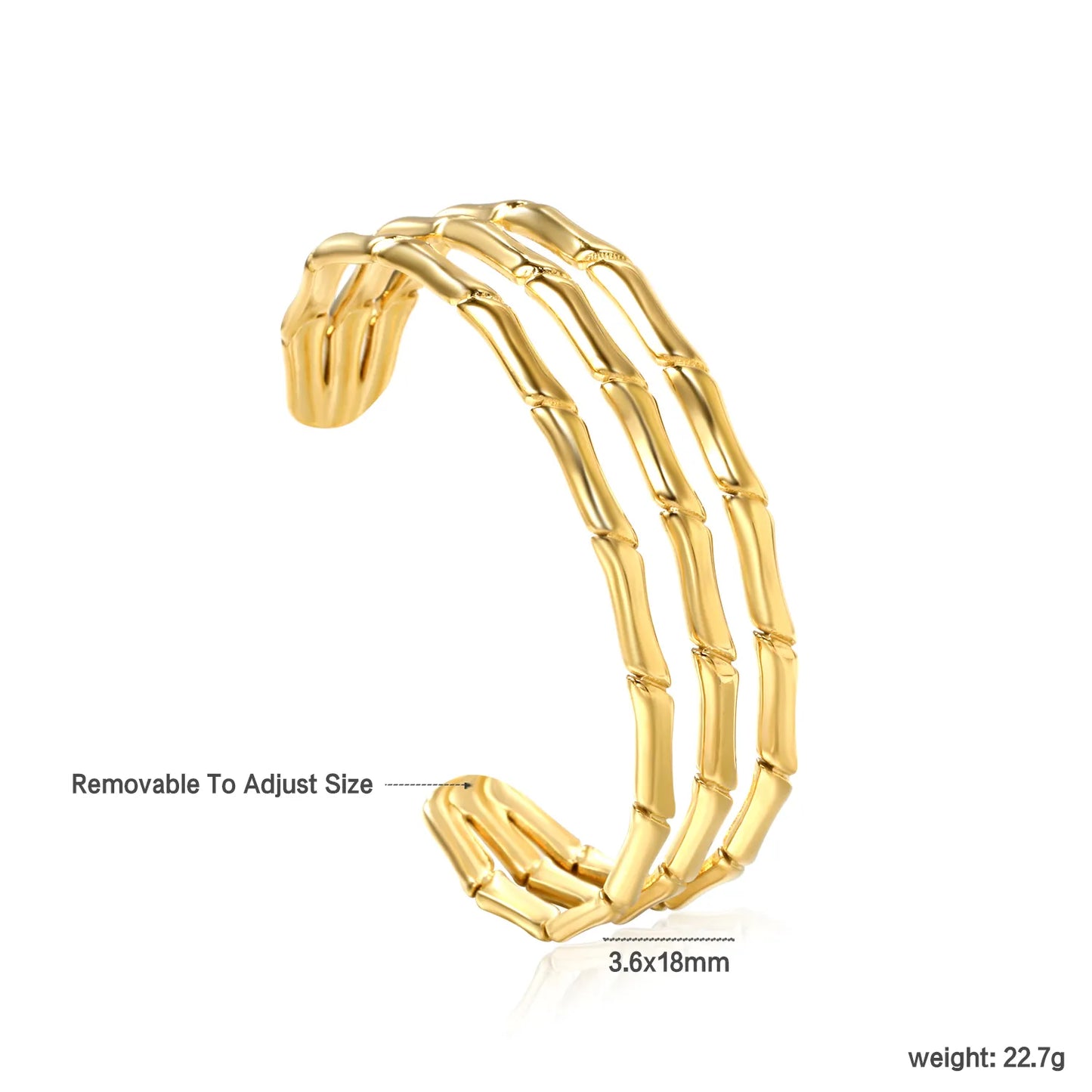18k gold plated adjust size bangle bracelet