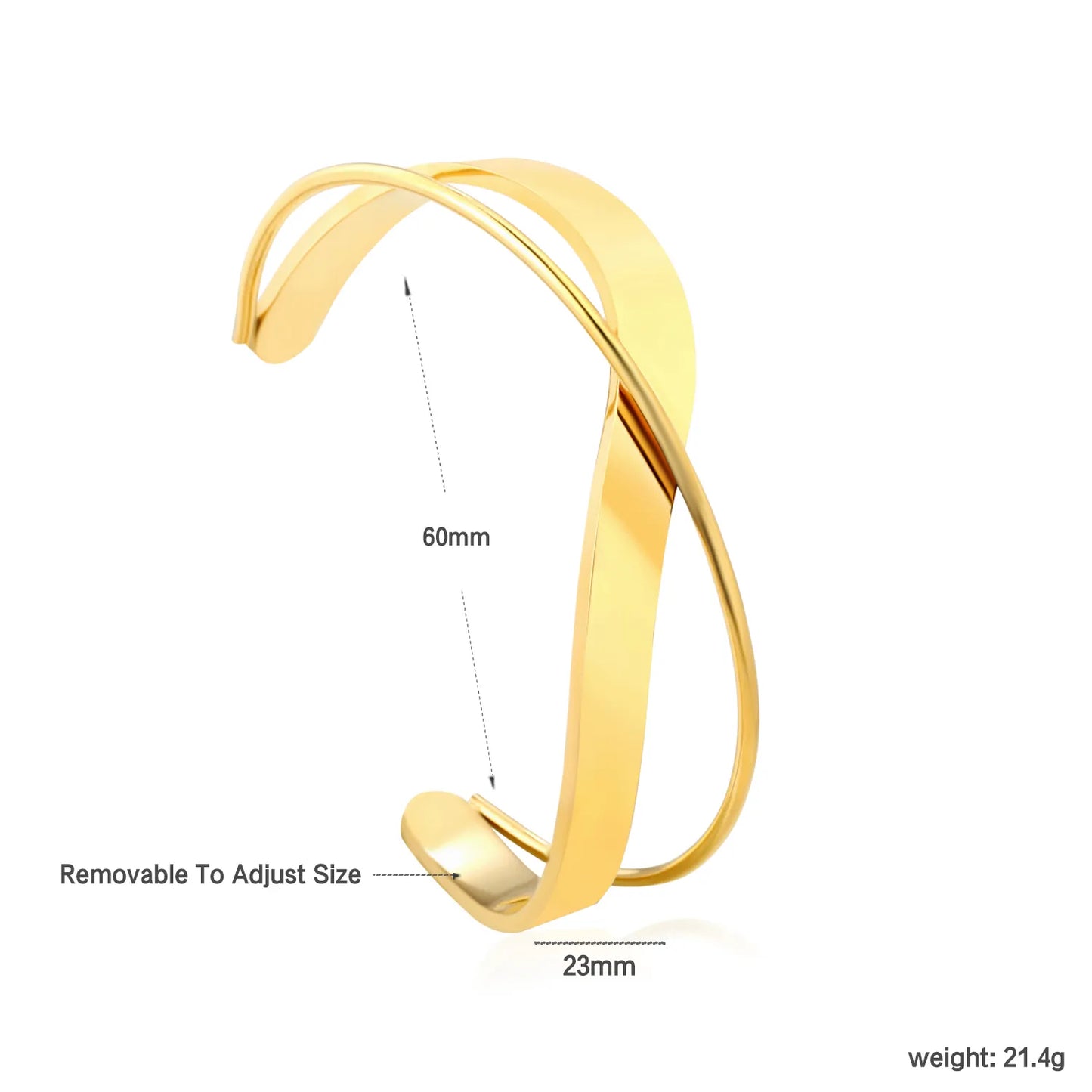 18k gold pvd & silver tone bangle bracelet