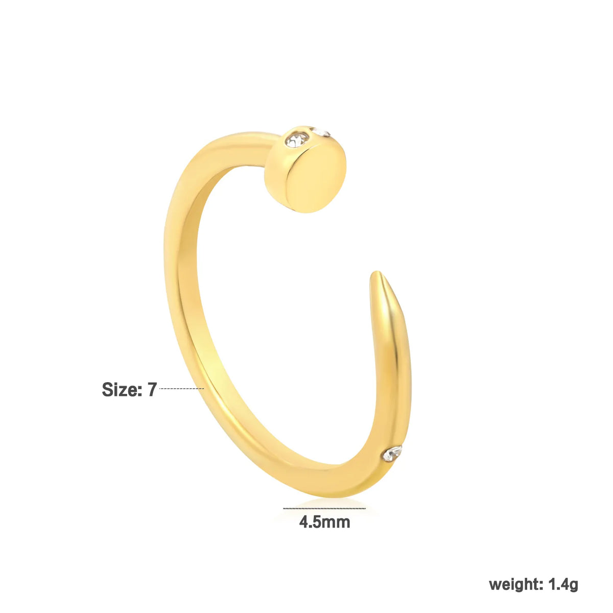 18k gold premium zircon/natural resins adjustable ring
