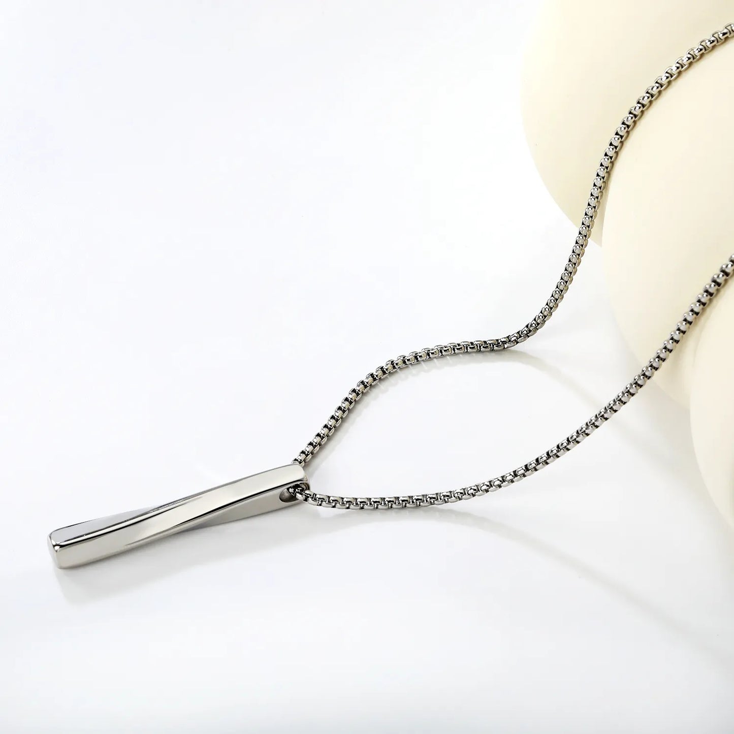 minimalist twisted vertical bar pendant necklace