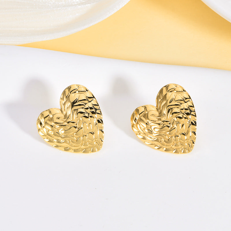 diamond cut domed design earrings