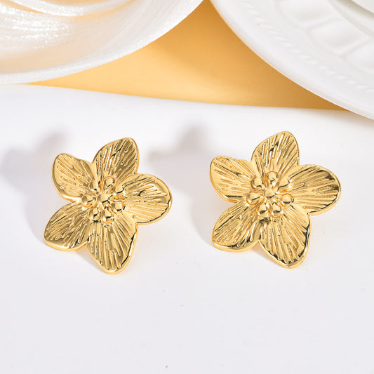 Tropical flower stud earrings