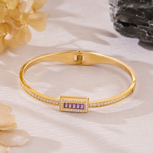 Purple Zircon Gold Bracelet