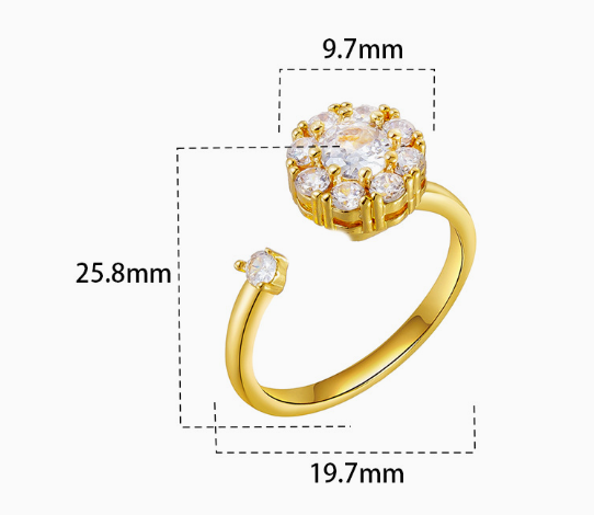 sunflower adjustable ring
