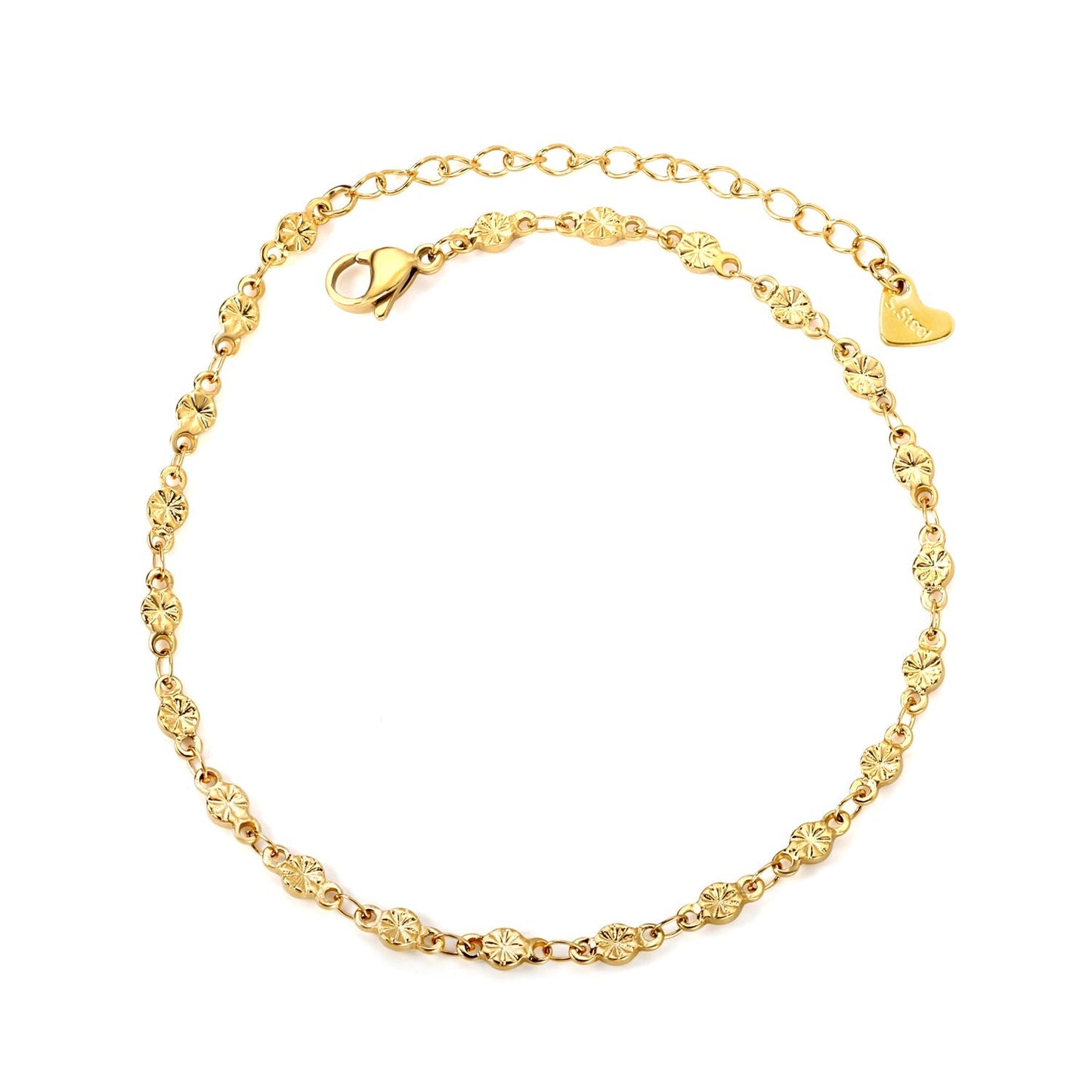 embossed round cake accessory anklet