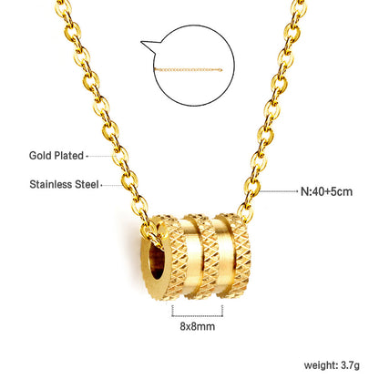 4 Circles & 1 Cylinder Accessory Pendant with Diamond Necklace
