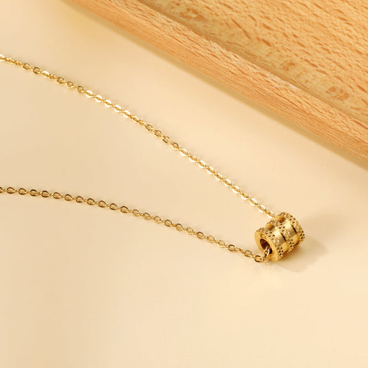 4 Circles & 1 Cylinder Accessory Pendant with Diamond Necklace