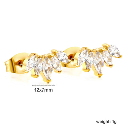 12*7mm size diamond with white zirconium earrings