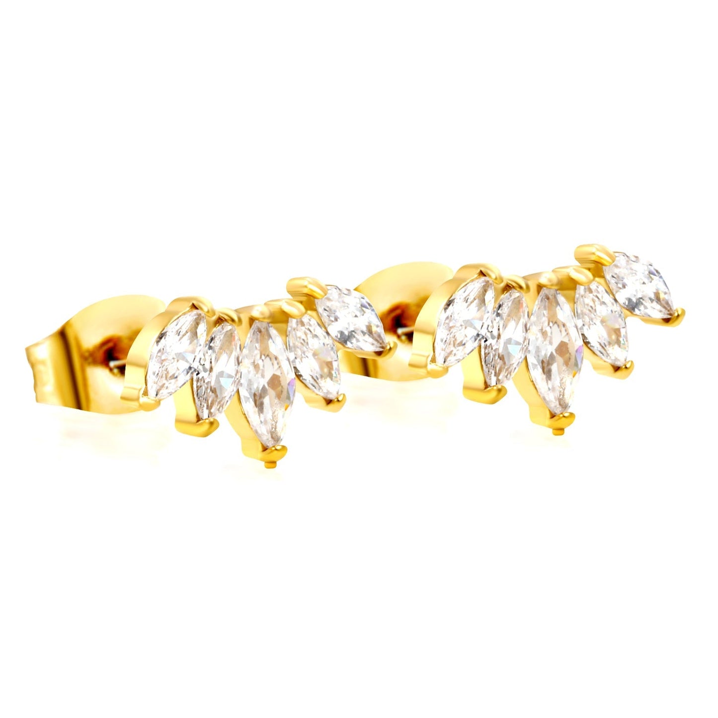 12*7mm size diamond with white zirconium earrings
