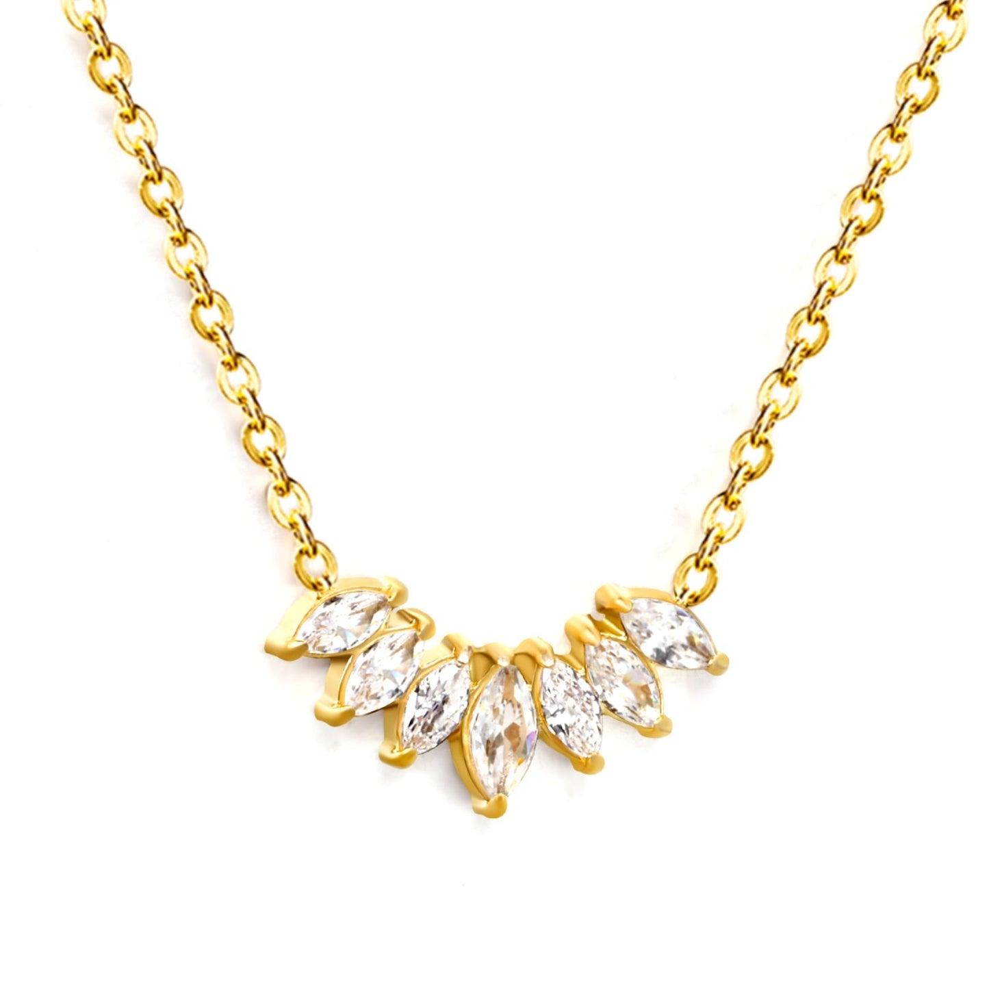 diamond with white zirconium pendant necklace