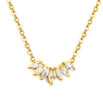 Diamond with white zirconium pendant necklace