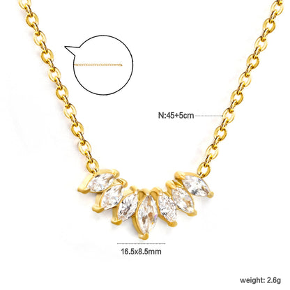Diamond with white zirconium pendant necklace