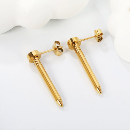 6*30mm stud earrings golden