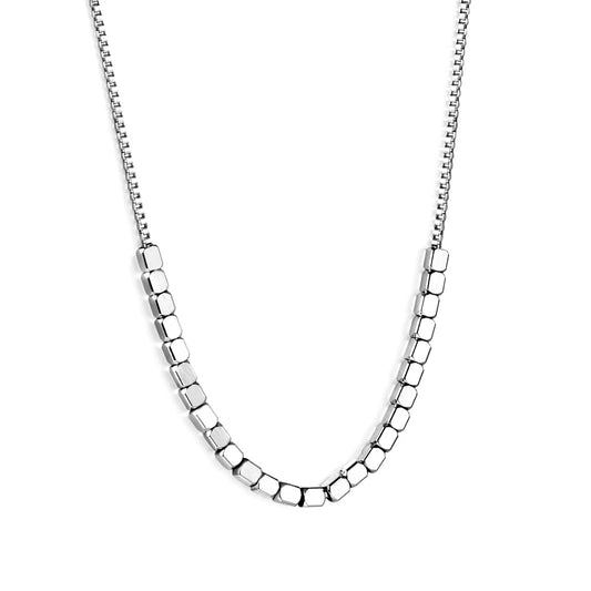 Small square accessories 2.8*2.5mm necklace Silver
