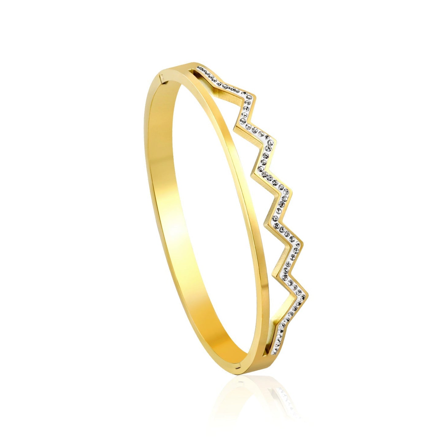 wavy, diamond-studded hard bracelet like a crown