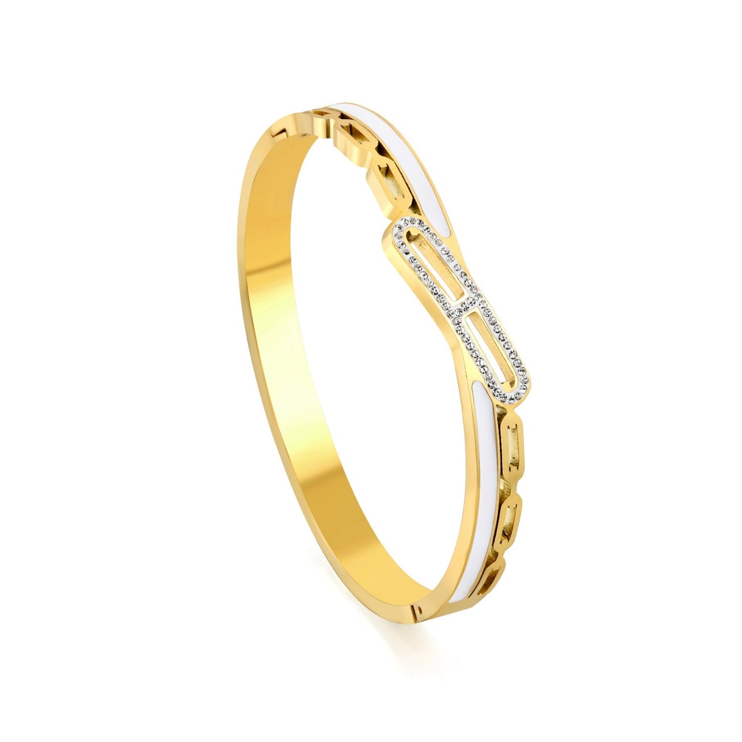 white oil drop wrap around & rectangle diamond bracelet