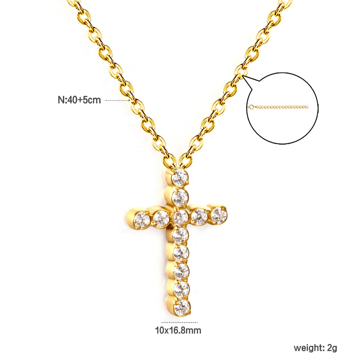 stainless steel gold cross pendant necklaces