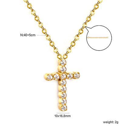 Stainless Steel Gold Cross Pendant Necklaces