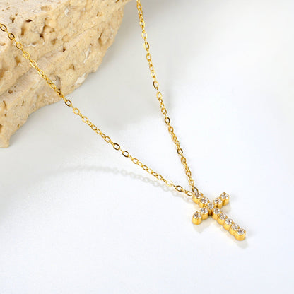 Stainless Steel Gold Cross Pendant Necklaces