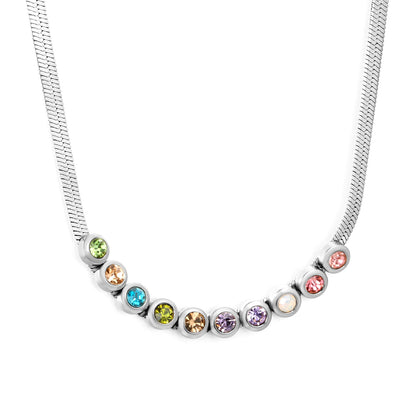 Colorful Cubic Zirconia Smile Necklace