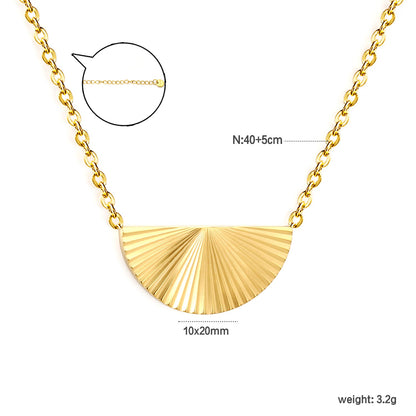 Semi-Round Engraved Shiny Necklace