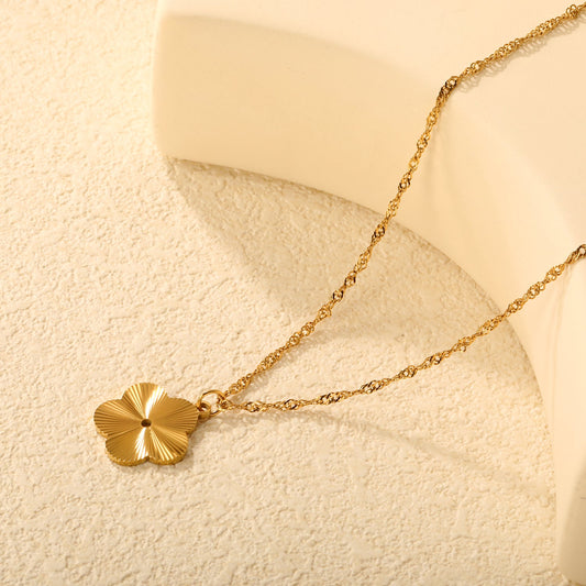 Plum Blossom Engraved Necklace