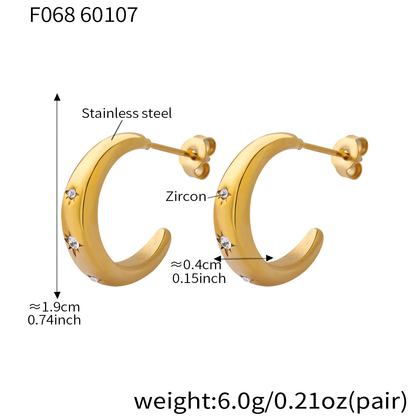 Gold Zircon Earring