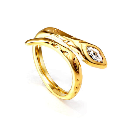 Cobra Head Diamond Rhombus Open End Ring