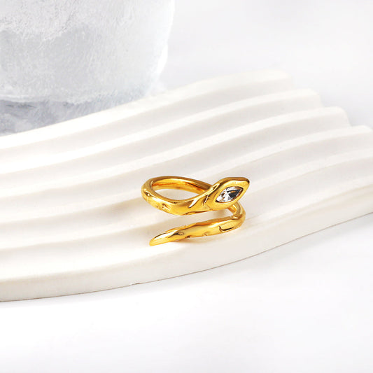 Cobra Head Diamond Rhombus Open End Ring