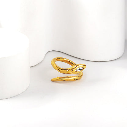 Cobra Head Diamond Rhombus Open End Ring