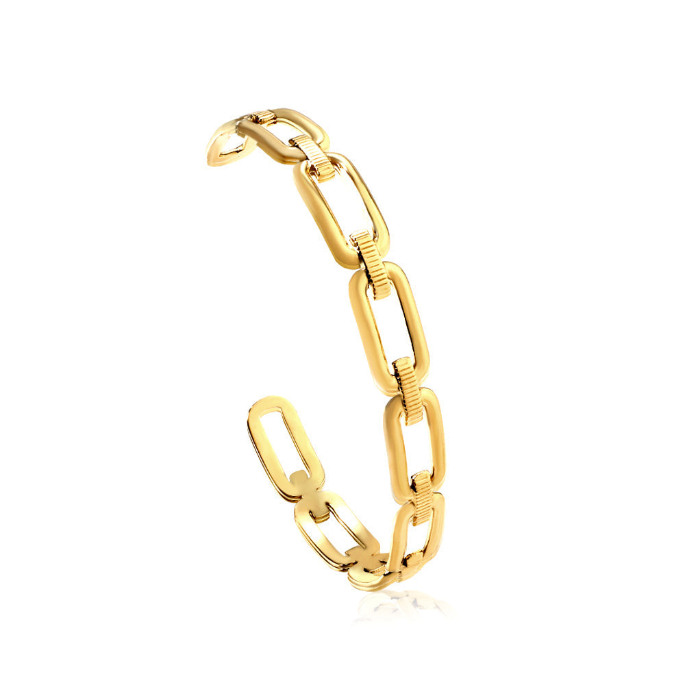 chain hard bracelet with hollow opening