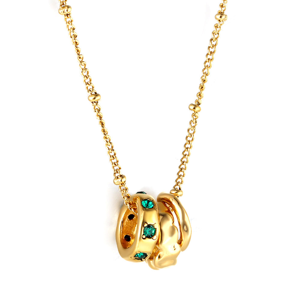 three irregular circles pendant necklace