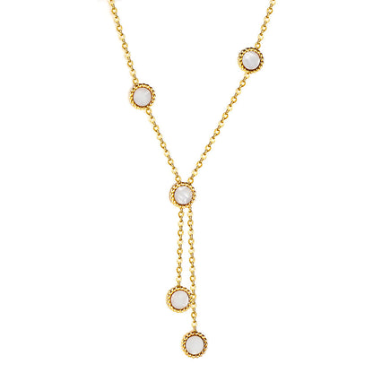5 Round Horizontal Shell Pendant Necklace