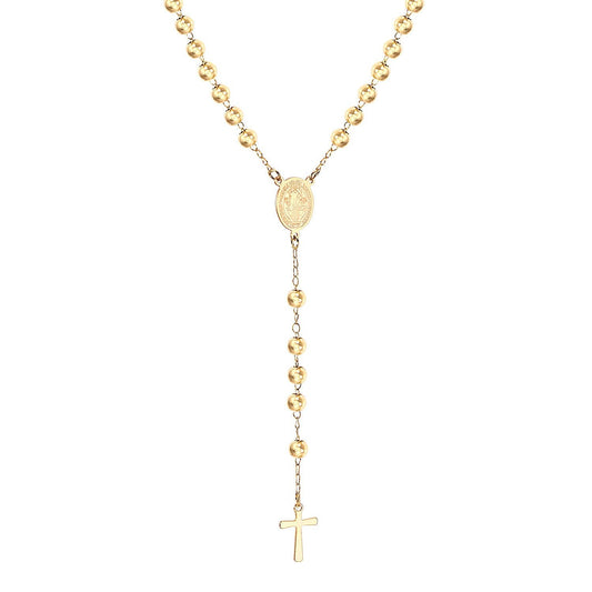 Long Scapular Catholic Rosaries Beads Christian Cross Pendant Necklaces