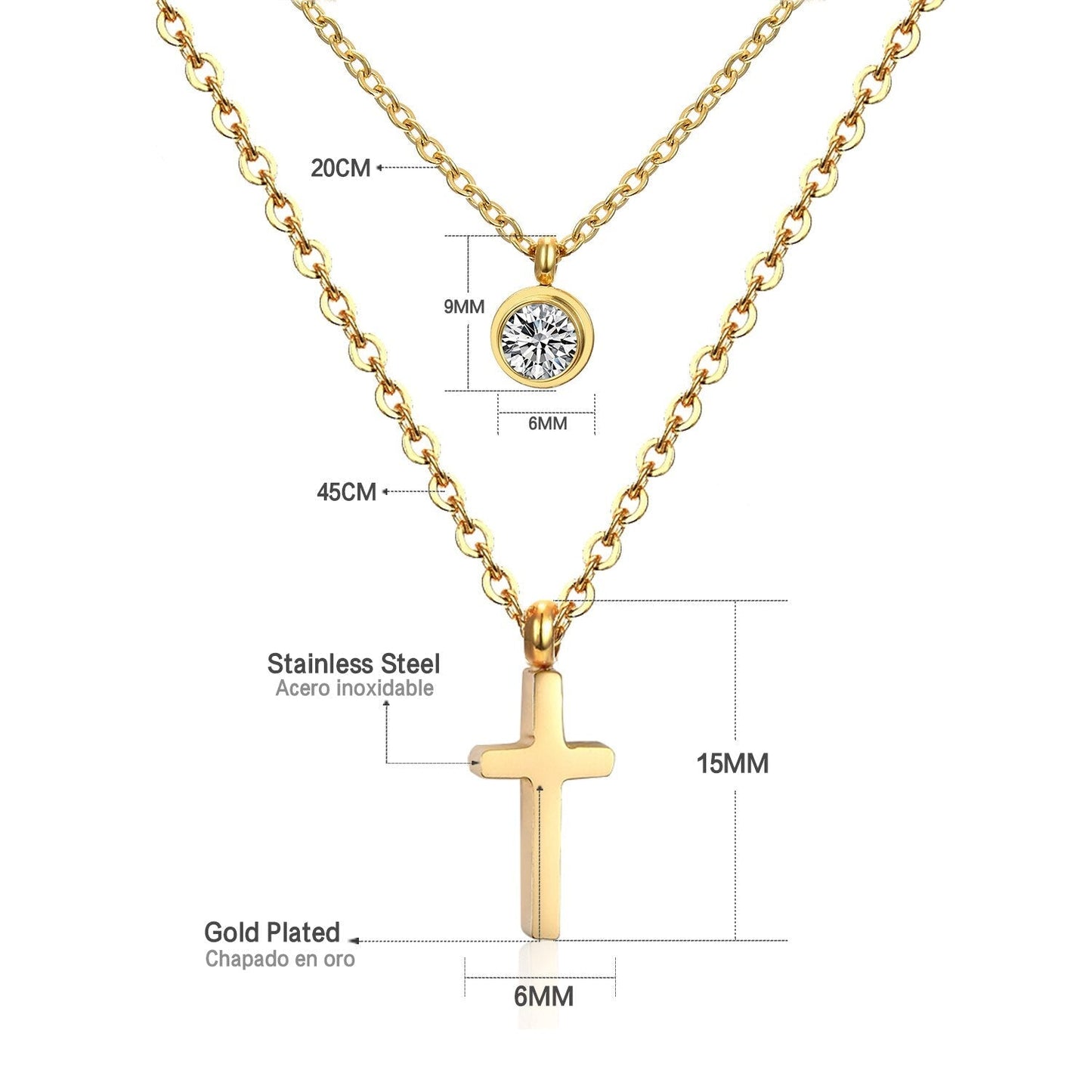 double layer chain pendants necklaces for women