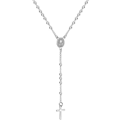 Long Scapular Catholic Rosaries Beads Christian Cross Pendant Necklaces