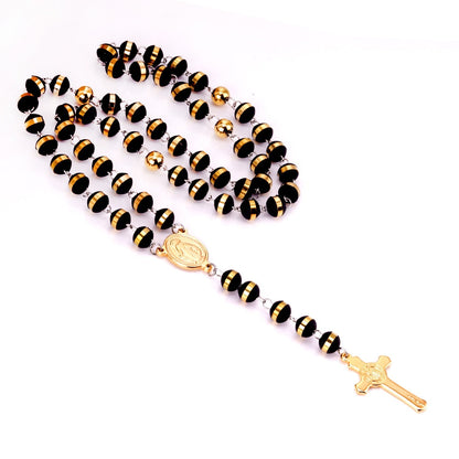 Long Scapular Catholic Rosaries Beads Christian Cross Pendant Necklaces