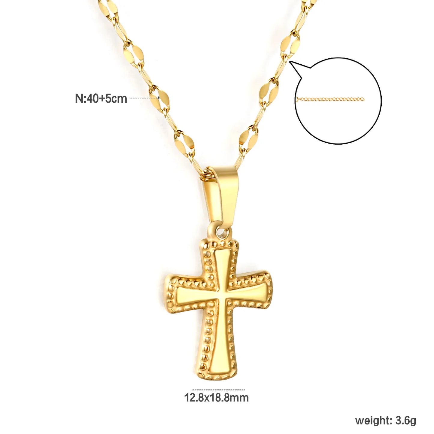 18k gold plated eternal life theme stainless steel necklaces