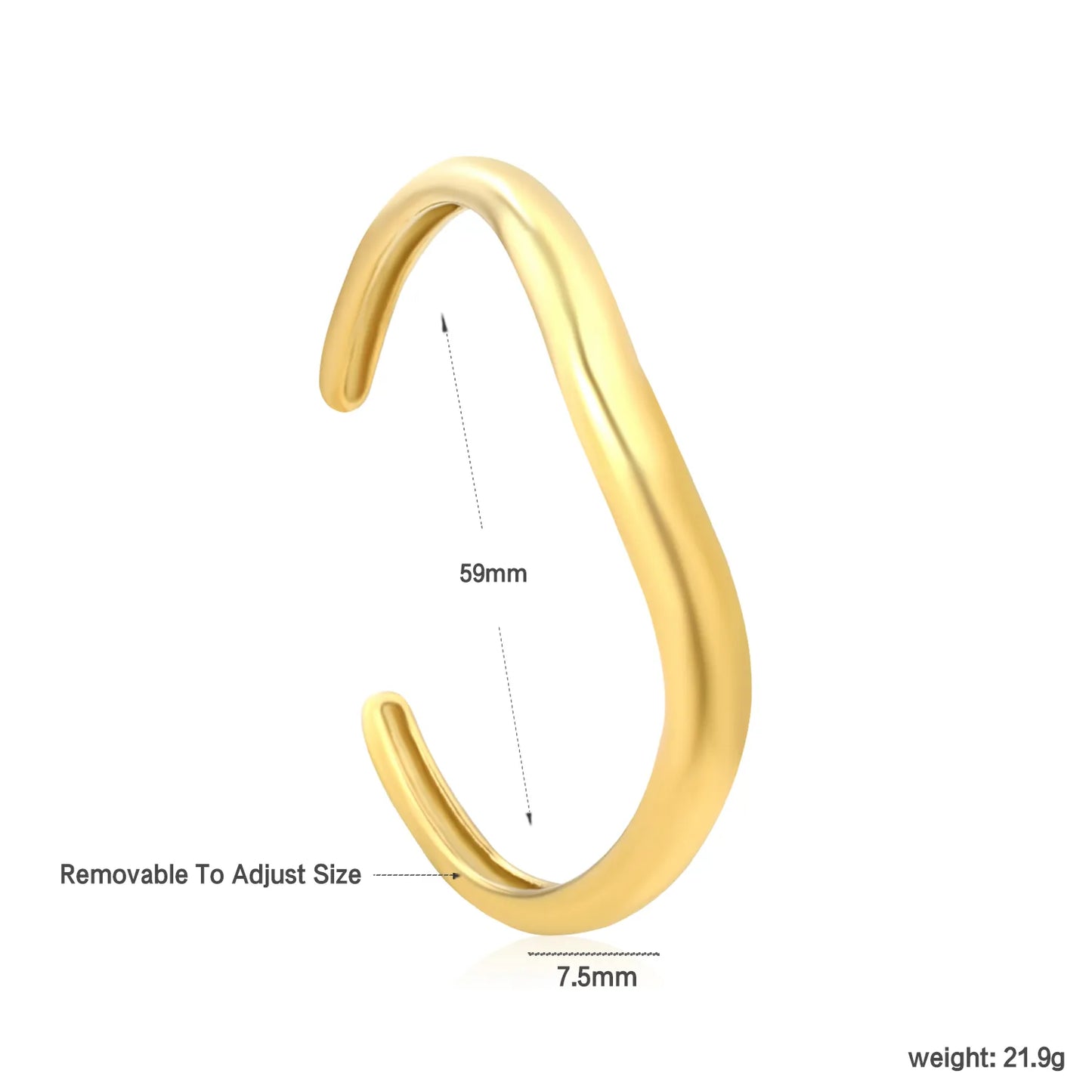 18k gold pvd & silver tone bangle bracelet
