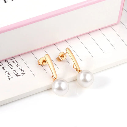 Matte Bead Earrings | Two-Tone Gold