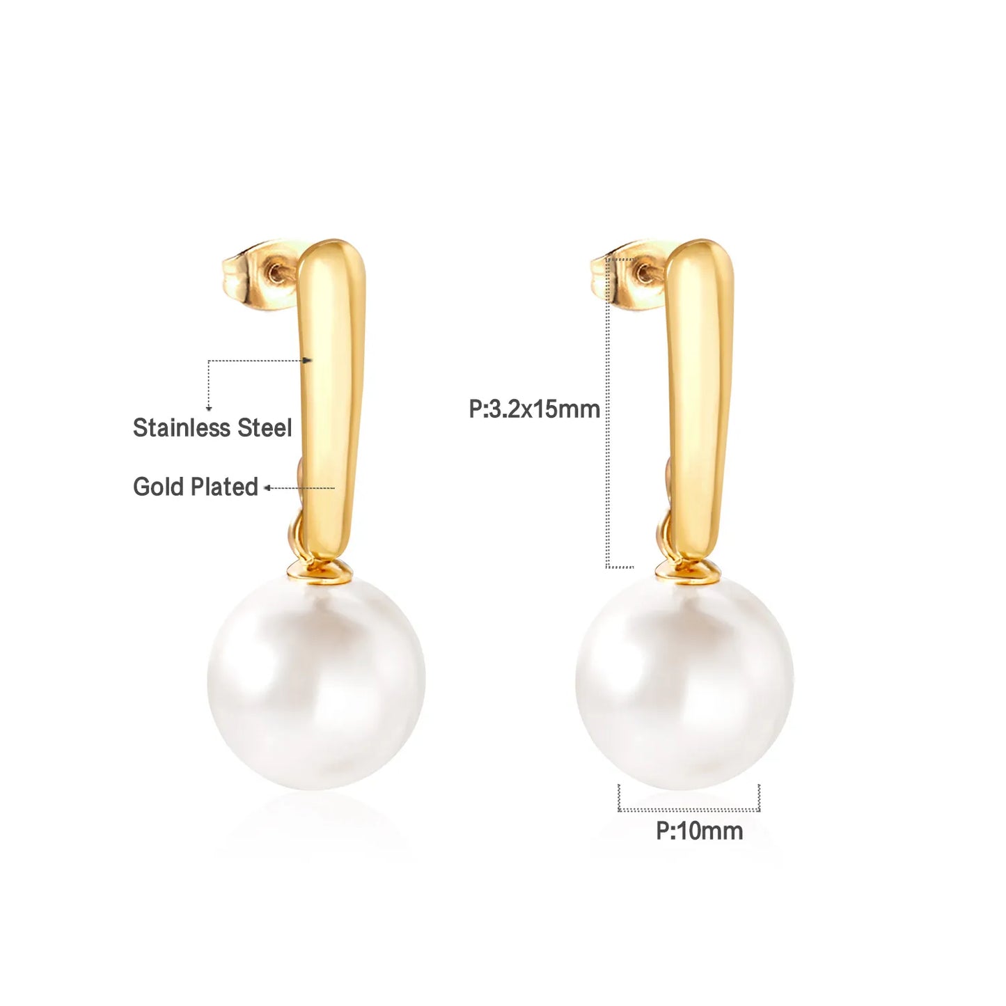 matte bead earrings | two-tone gold