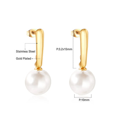 Matte Bead Earrings | Two-Tone Gold