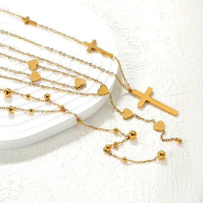 18k gold Stainless Steel Layering tassel Necklaces
