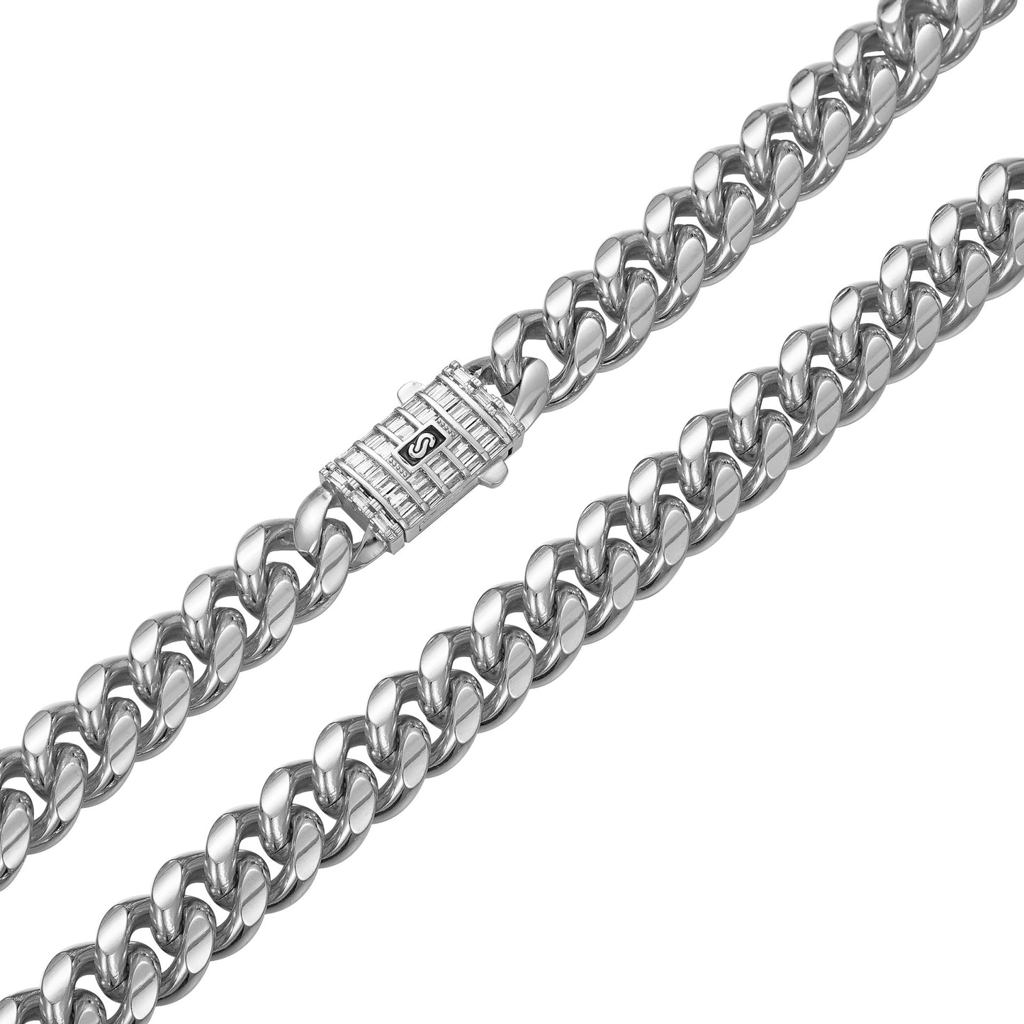 mens cuban chain silver