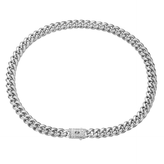 Mens Cuban Chain Silver 8mm*20inch