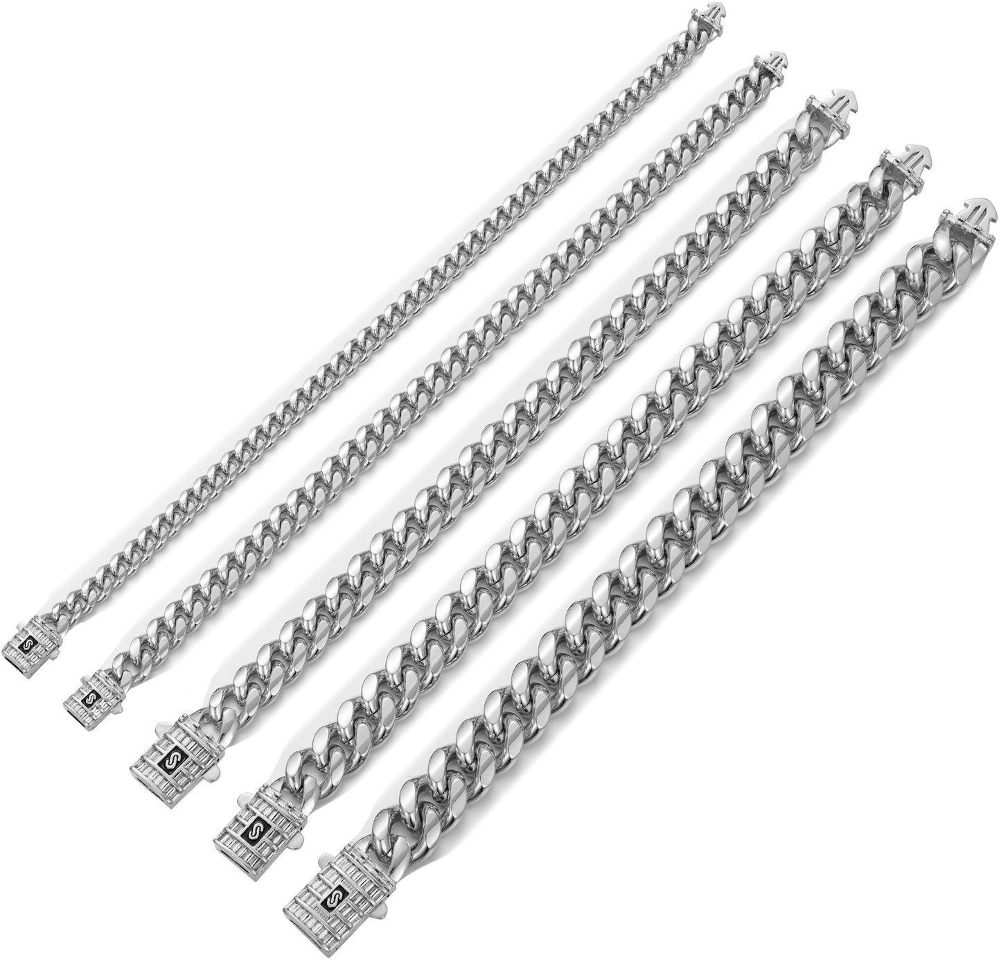 mens cuban chain silver
