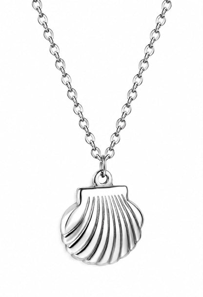 Ocean Shell Conch Moon Heart Star Layered Silver Necklace